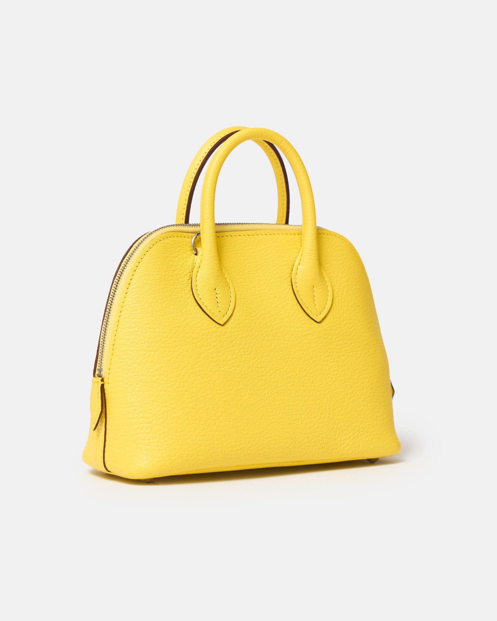 Hermès Mini Bolide 1923 Jaune Citron Chervre Mysore PHW