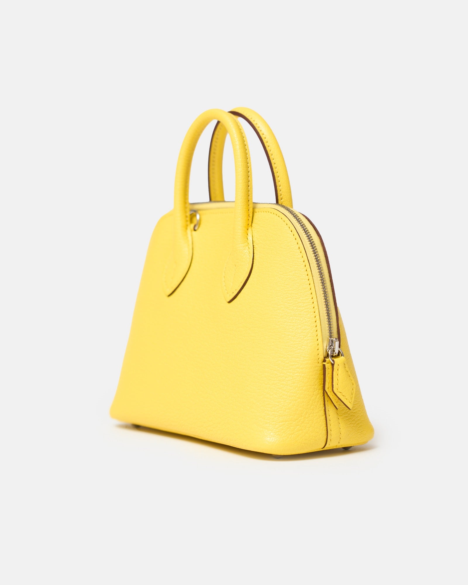 Hermès Mini Bolide 1923 Jaune Citron Chervre Mysore PHW