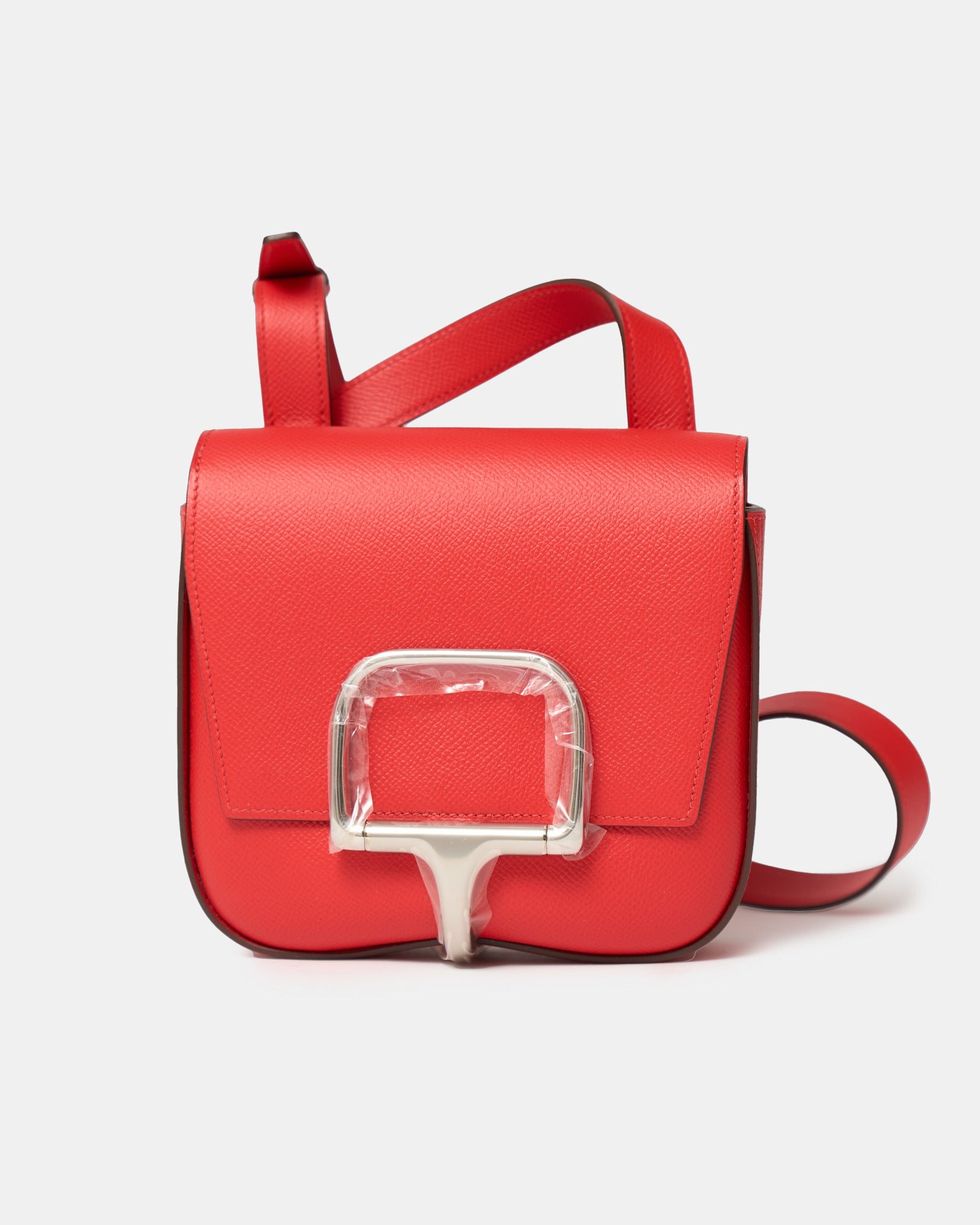 Hermès Mini Della Cavalleria Rouge de Coeur Epsom PHW