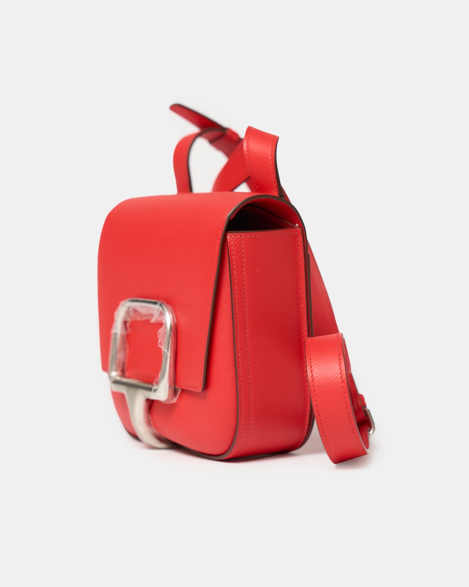 Hermès Mini Della Cavalleria Rouge de Coeur Epsom PHW