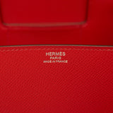 Hermès Mini Della Cavalleria Rouge de Coeur Epsom PHW