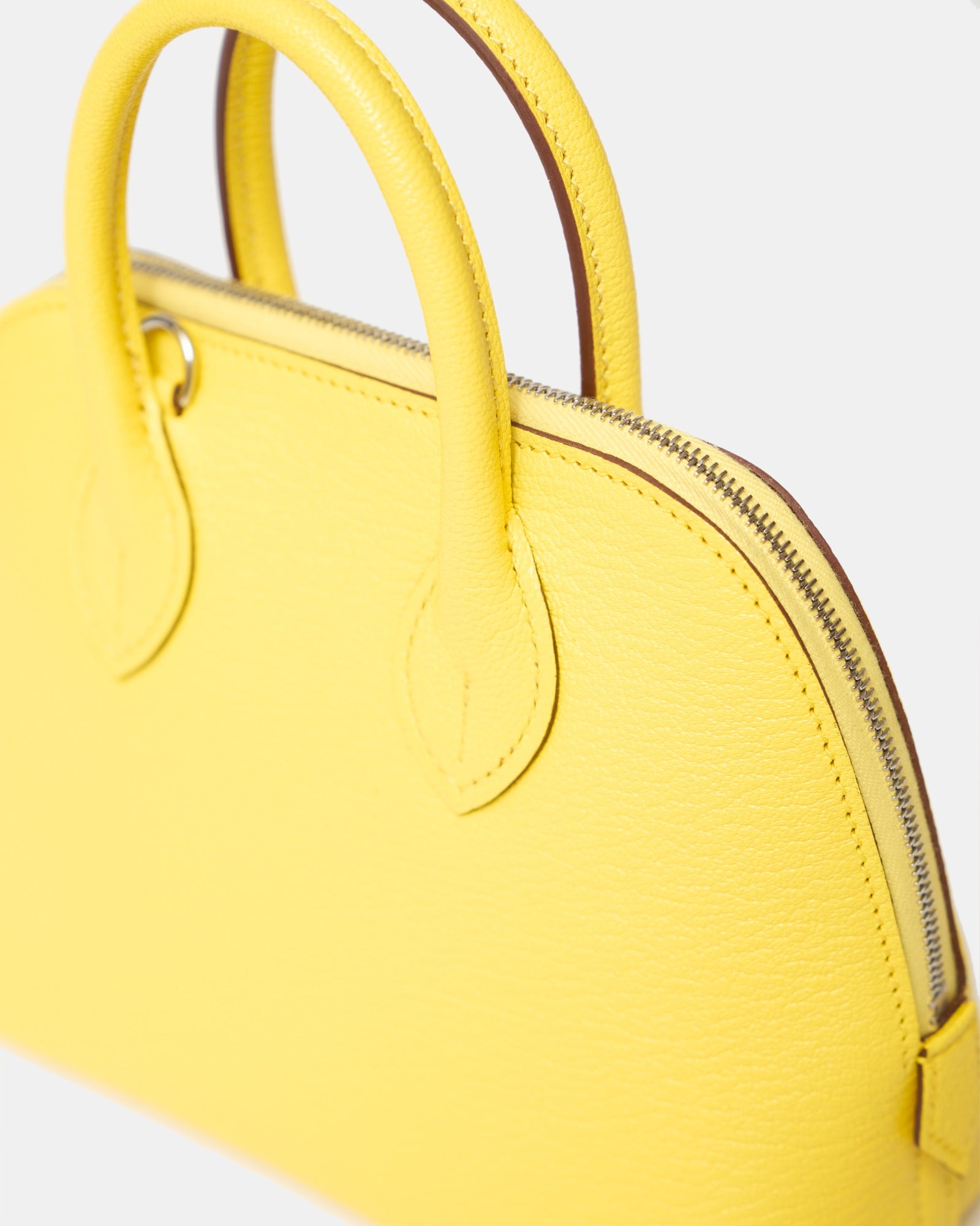 Hermès Mini Bolide 1923 Jaune Citron Chervre Mysore PHW