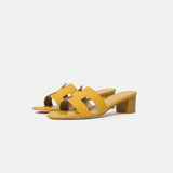 Hermès Oasis Jaune Citron Epsom Sandals