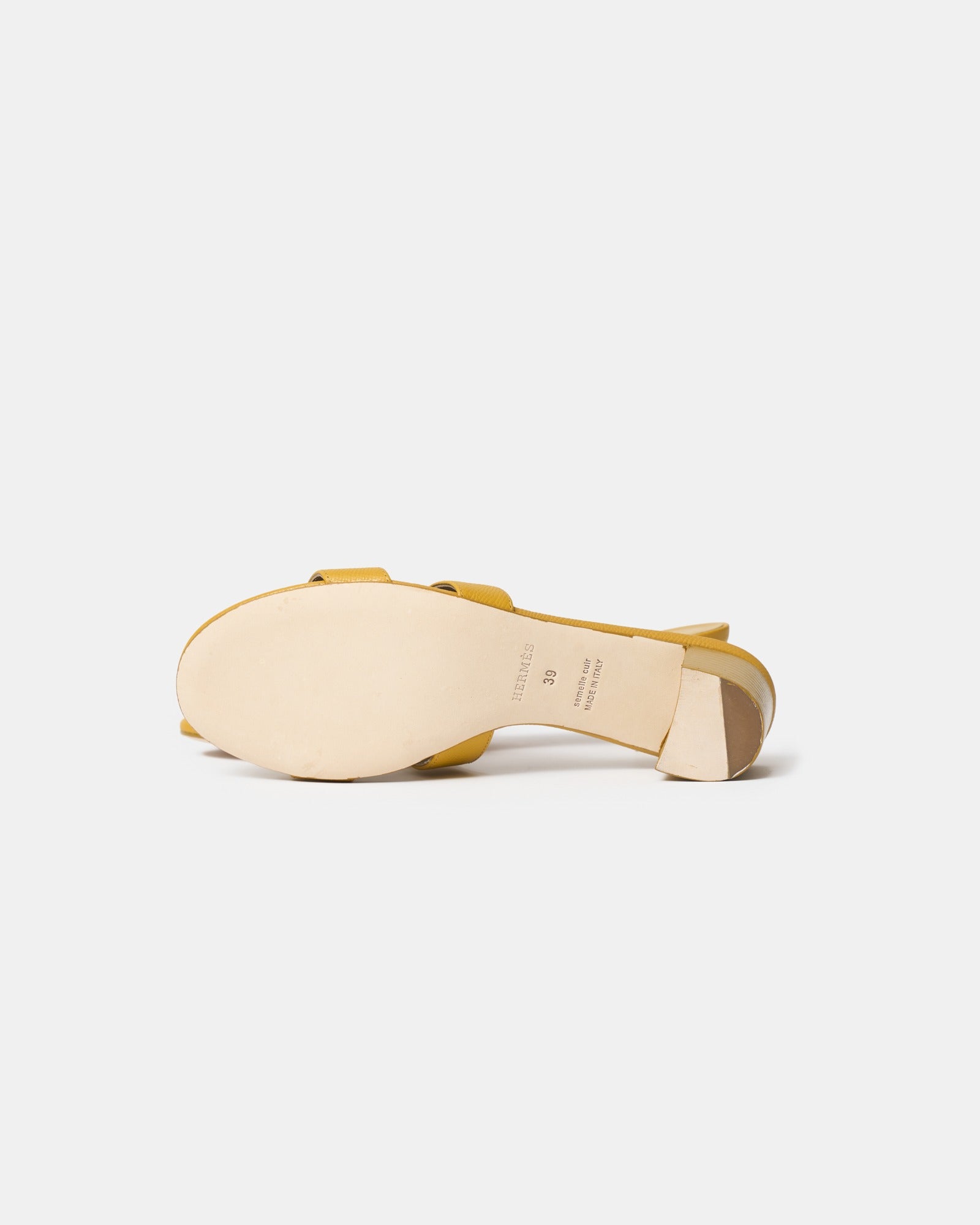 Hermès Oasis Jaune Citron Epsom Sandals