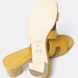 Hermès Oasis Jaune Citron Epsom Sandals