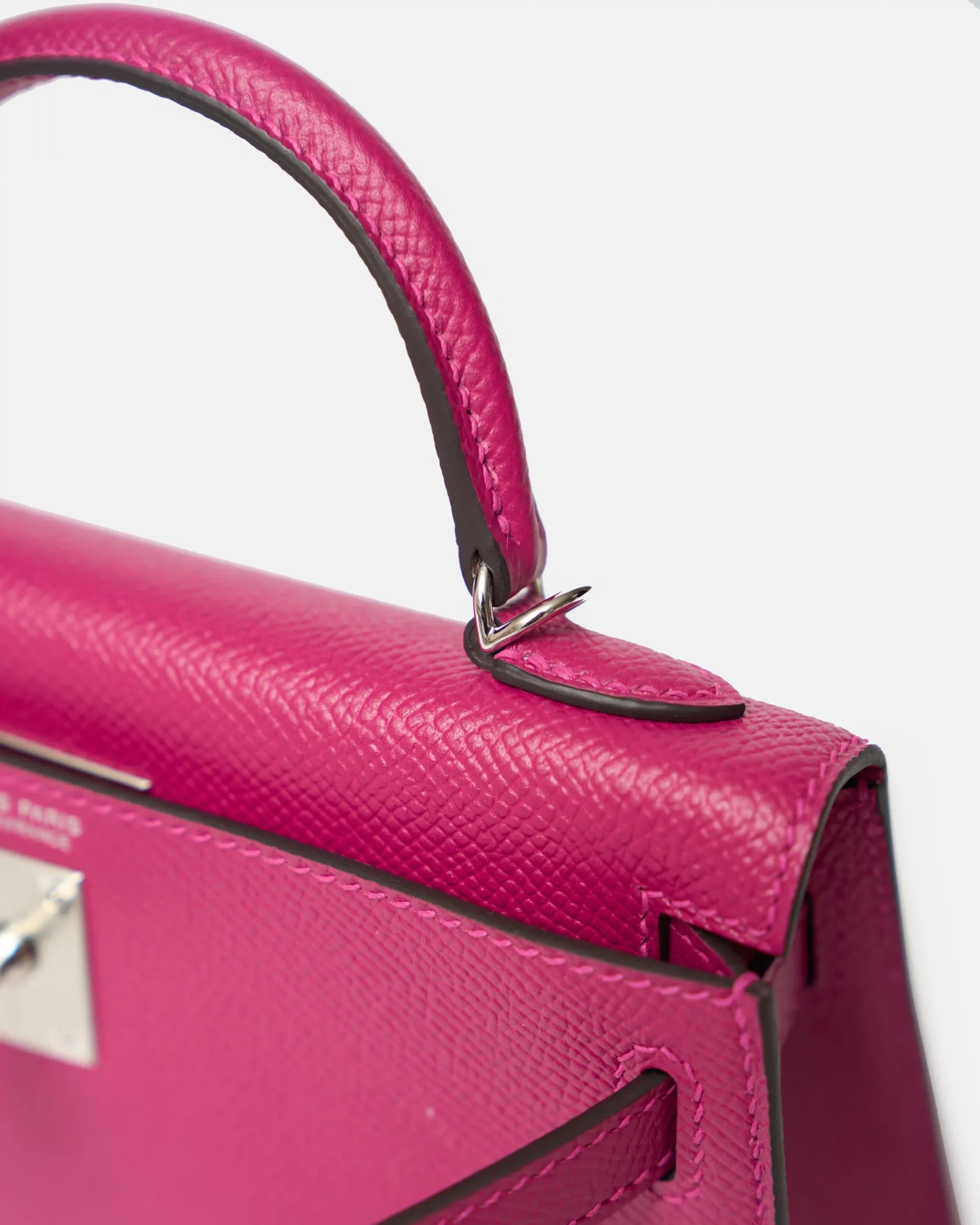 Hermès Mini Kelly 20 Rose Pourpre Epsom PHW
