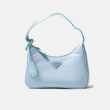 Prada Re-edition 2000 Silver Blue Hobo Bag