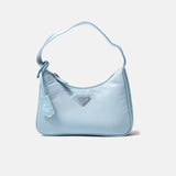 Prada Re-edition 2000 Silver Blue Hobo Bag