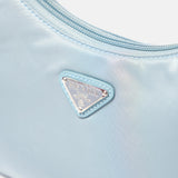 Prada Re-edition 2000 Silver Blue Hobo Bag