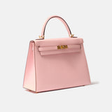 Hermès Kelly 25 Rose Sakura Chevre Mysore GHW