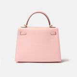 Hermès Kelly 25 Rose Sakura Chevre Mysore GHW