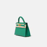 Hermès Mini Kelly 20 Vert Bamboo Epsom GHW