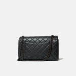 Chanel 2.55 Medium Black Aged Calfskin Black and Silver-Tone Metal