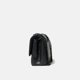 Chanel 2.55 Medium Black Aged Calfskin Black and Silver-Tone Metal