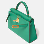 Hermès Mini Kelly 20 Vert Bamboo Epsom GHW