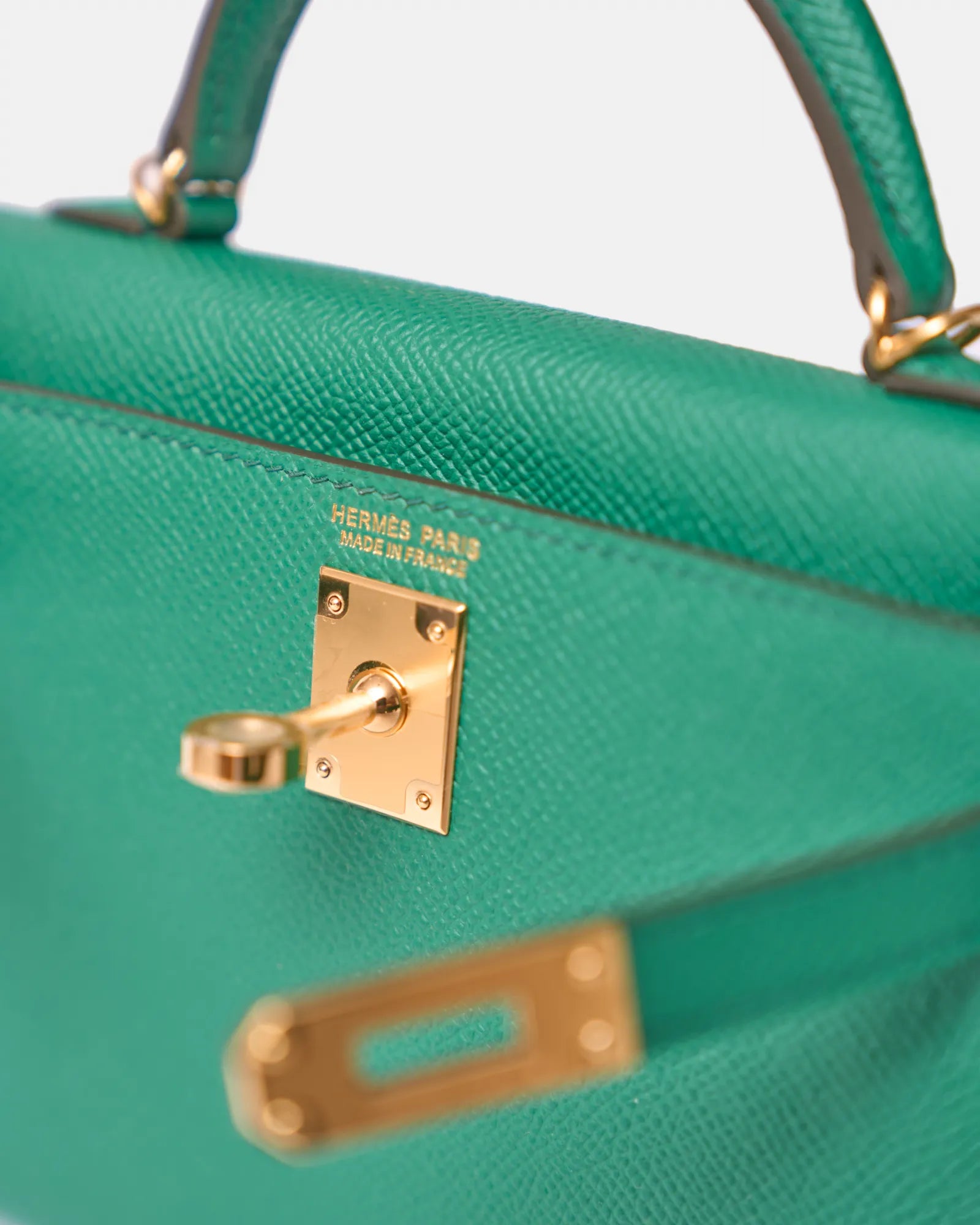 Hermès Mini Kelly 20 Vert Bamboo Epsom GHW