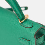 Hermès Mini Kelly 20 Vert Bamboo Epsom GHW