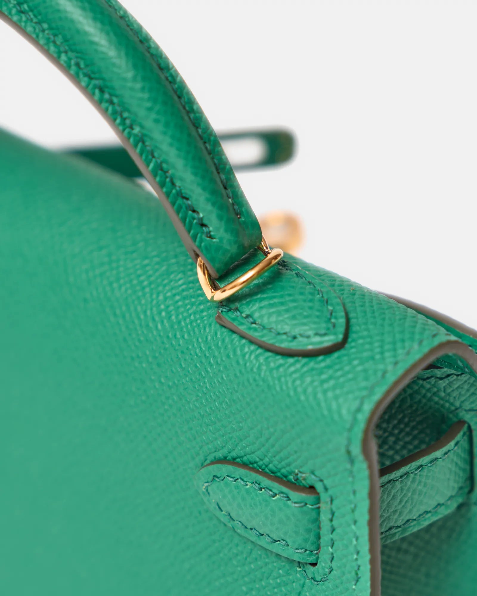 Hermès Mini Kelly 20 Vert Bamboo Epsom GHW