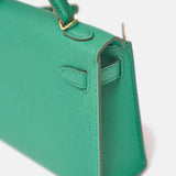 Hermès Mini Kelly 20 Vert Bamboo Epsom GHW