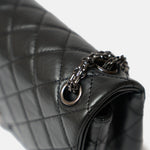 Chanel 2.55 Medium Black Aged Calfskin Black and Silver-Tone Metal