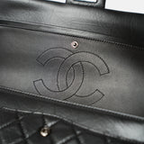Chanel 2.55 Medium Black Aged Calfskin Black and Silver-Tone Metal