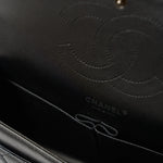 Chanel 2.55 Medium Black Aged Calfskin Black and Silver-Tone Metal