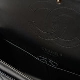 Chanel 2.55 Medium Black Aged Calfskin Black and Silver-Tone Metal