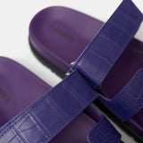 Hermès Chypre Violet Majorette Matte Mississippiensis Alligator Sandals