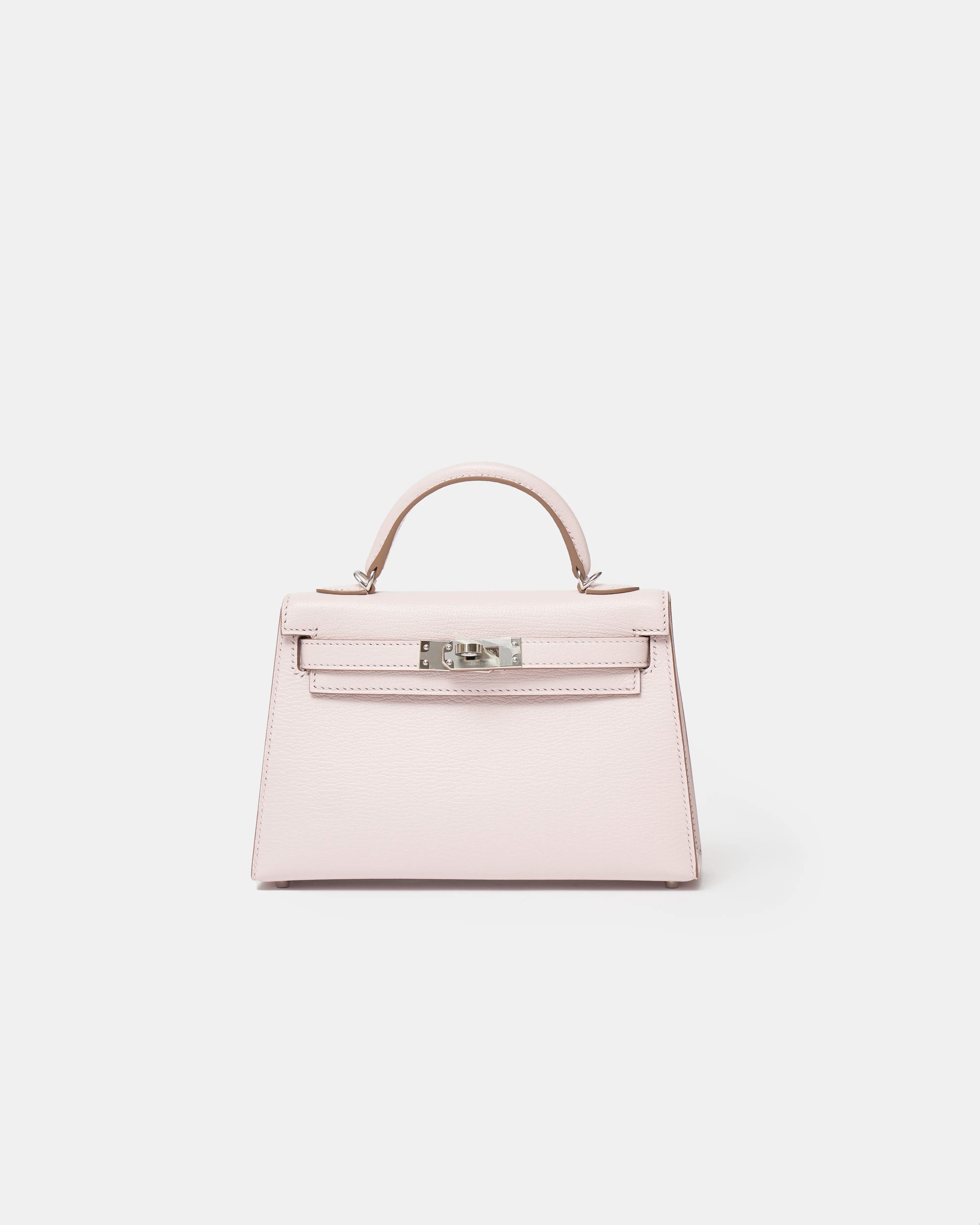 Hermès Mini Kelly 20 Mauve Pale Chevre Mysore PHW