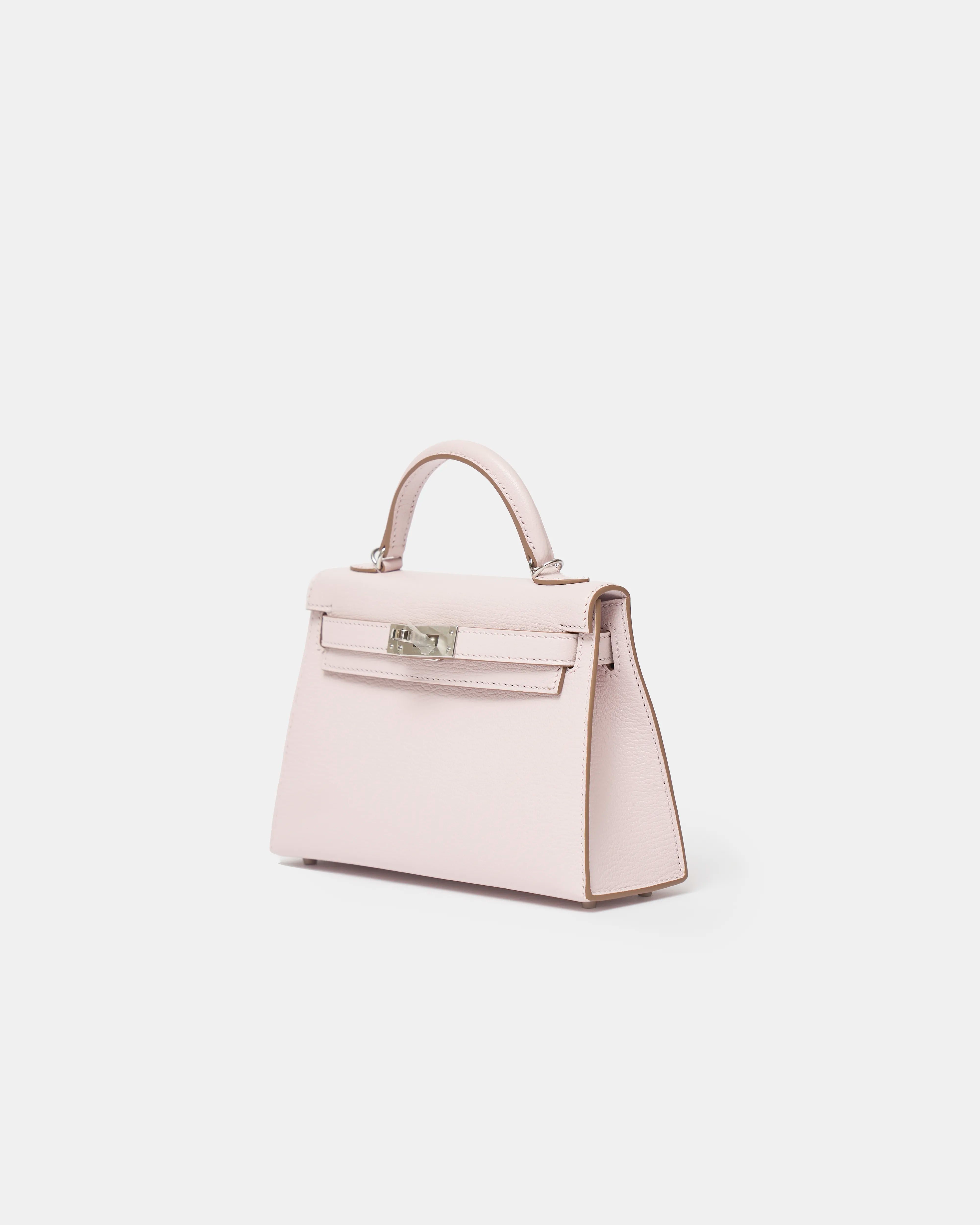 Hermès Mini Kelly 20 Mauve Pale Chevre Mysore PHW