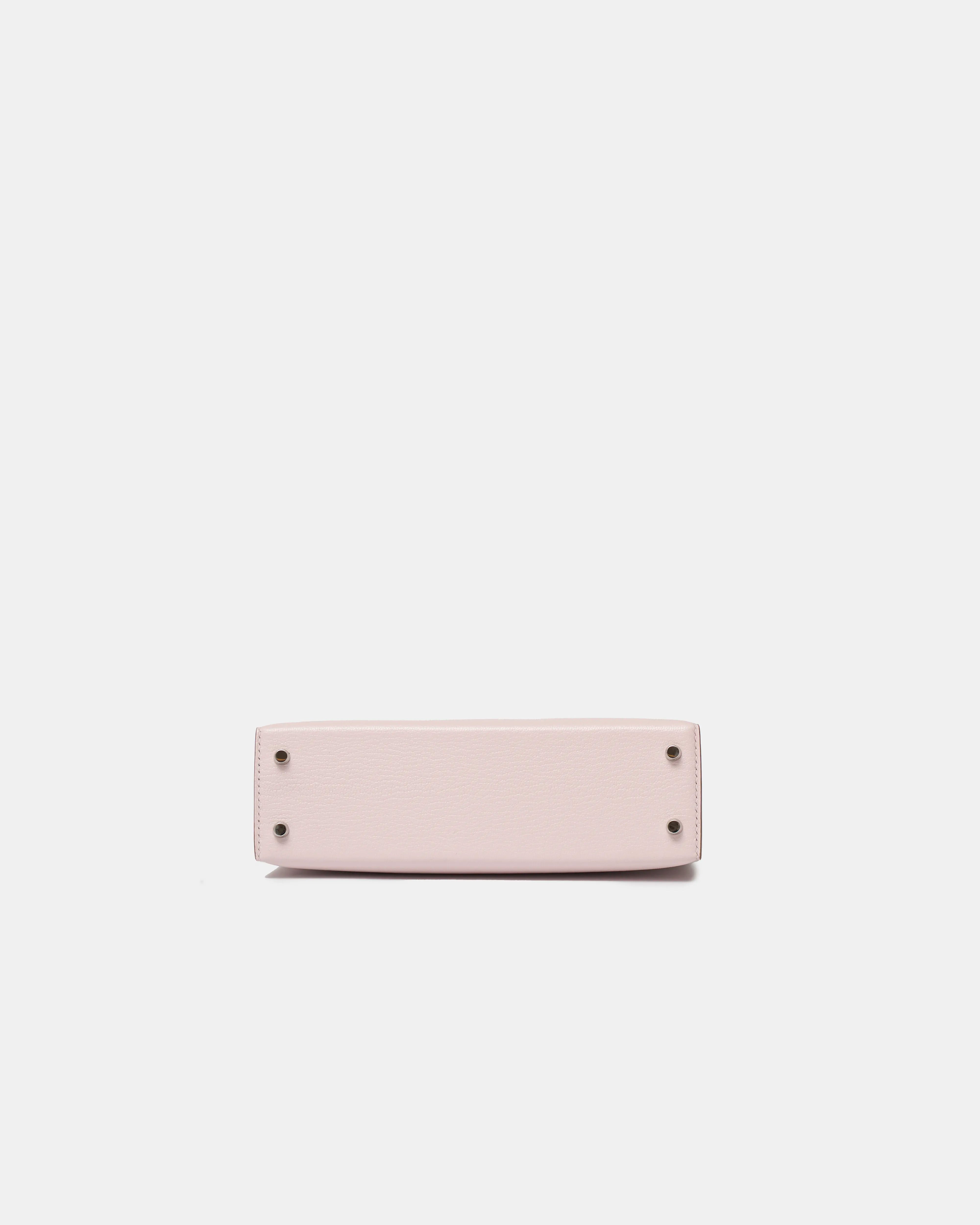 Hermès Mini Kelly 20 Mauve Pale Chevre Mysore PHW