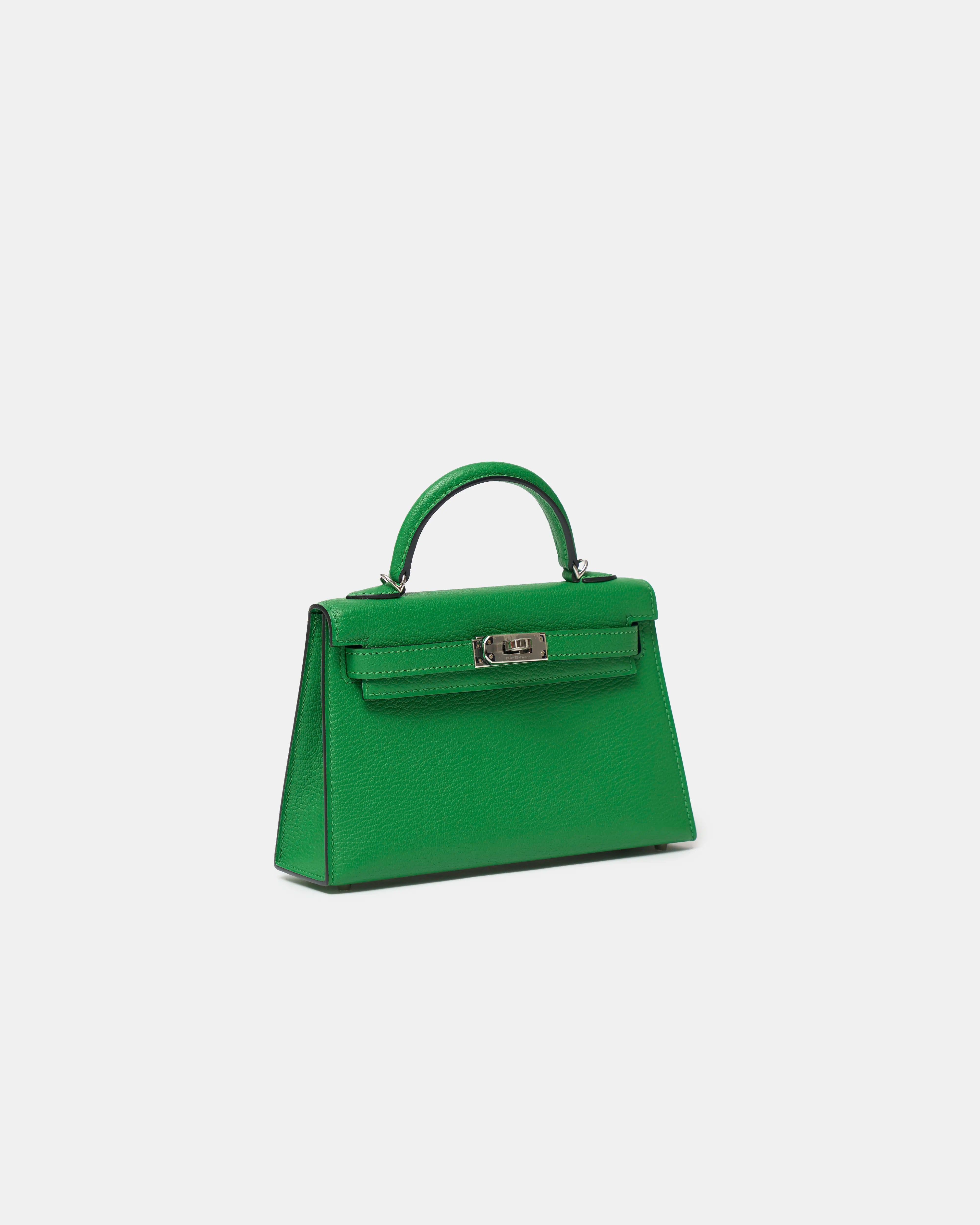 Hermès Mini Kelly 20 Bambou Chèvre Mysore PHW