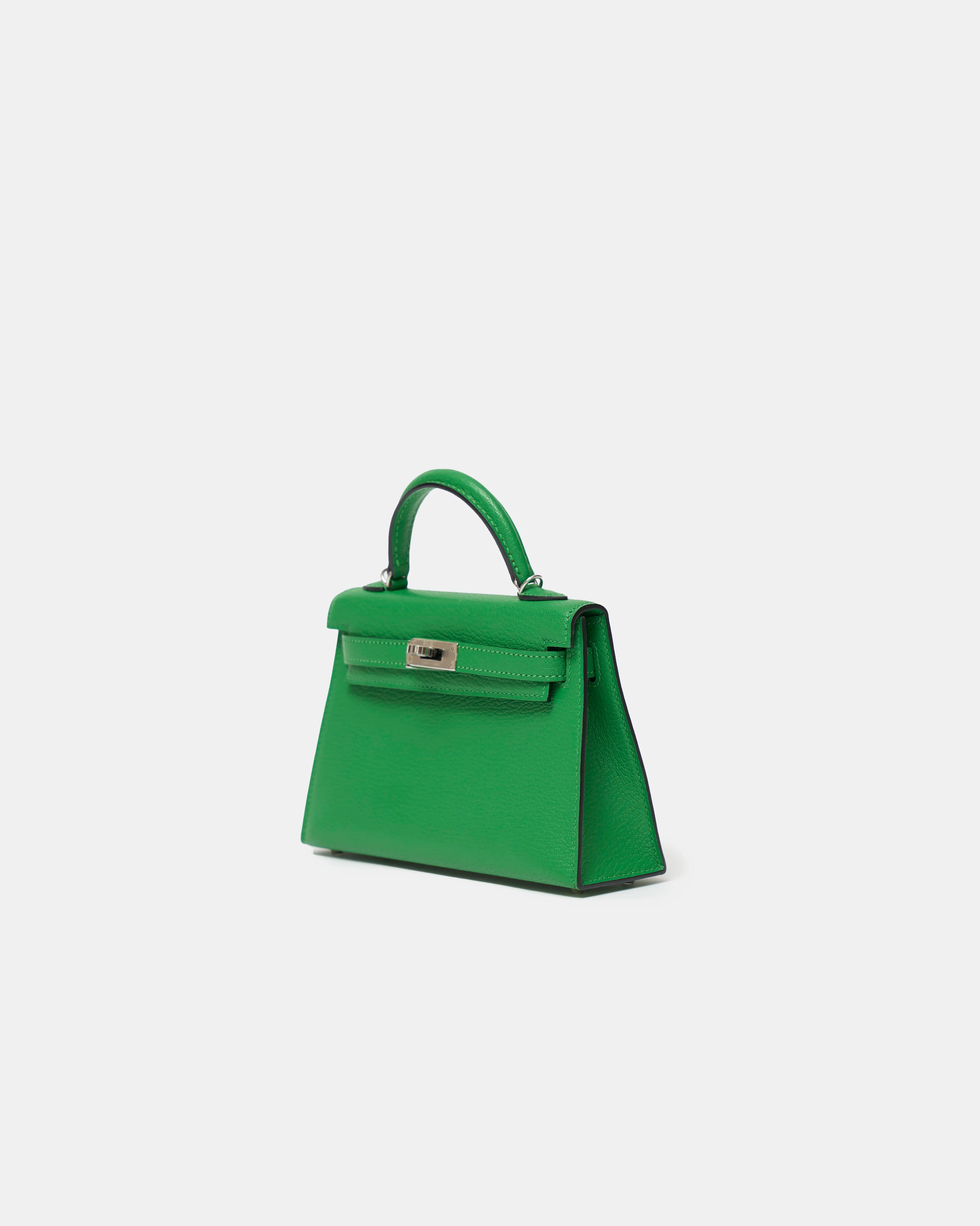 Hermès Mini Kelly 20 Bambou Chèvre Mysore PHW