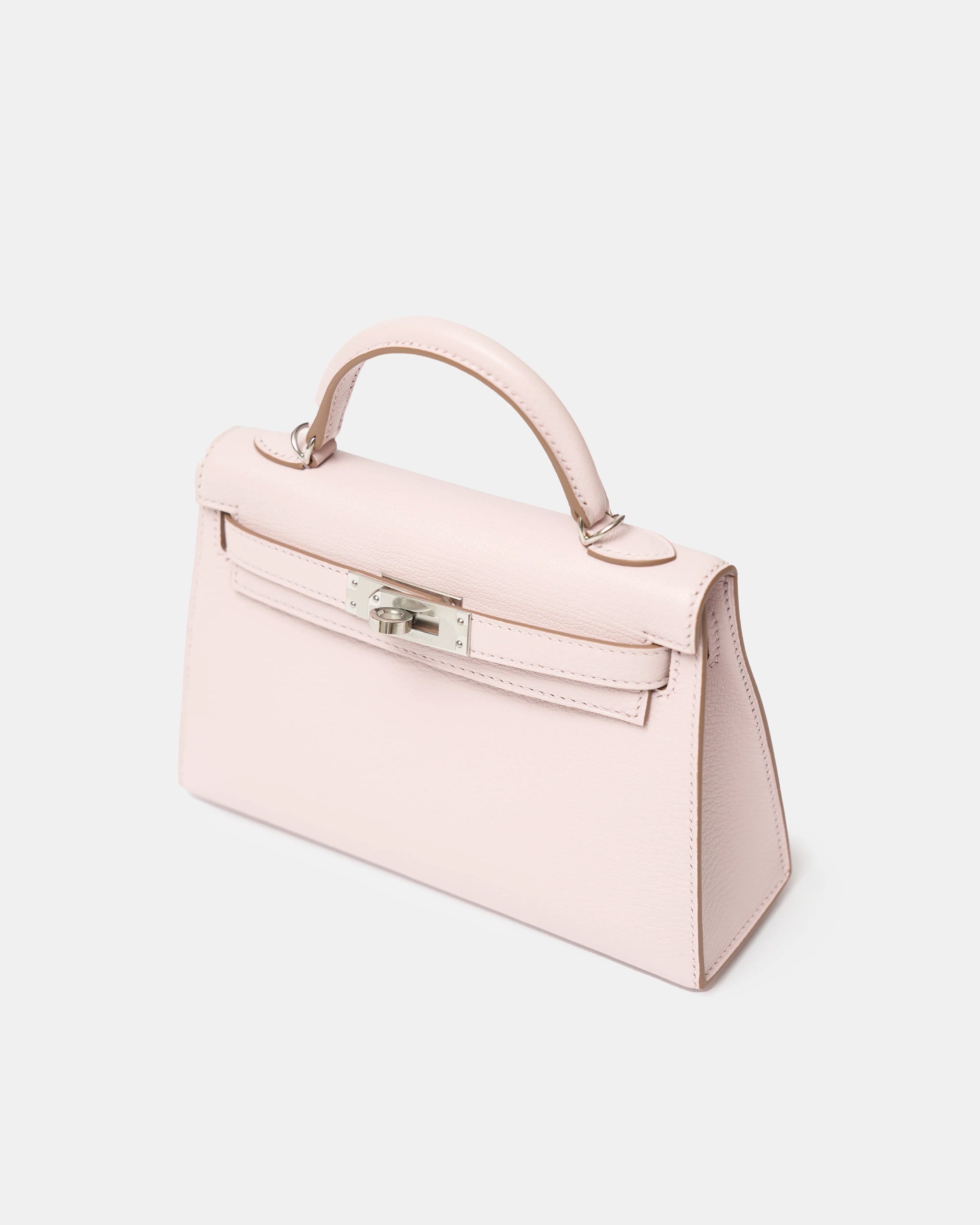 Hermès Mini Kelly 20 Mauve Pale Chevre Mysore PHW