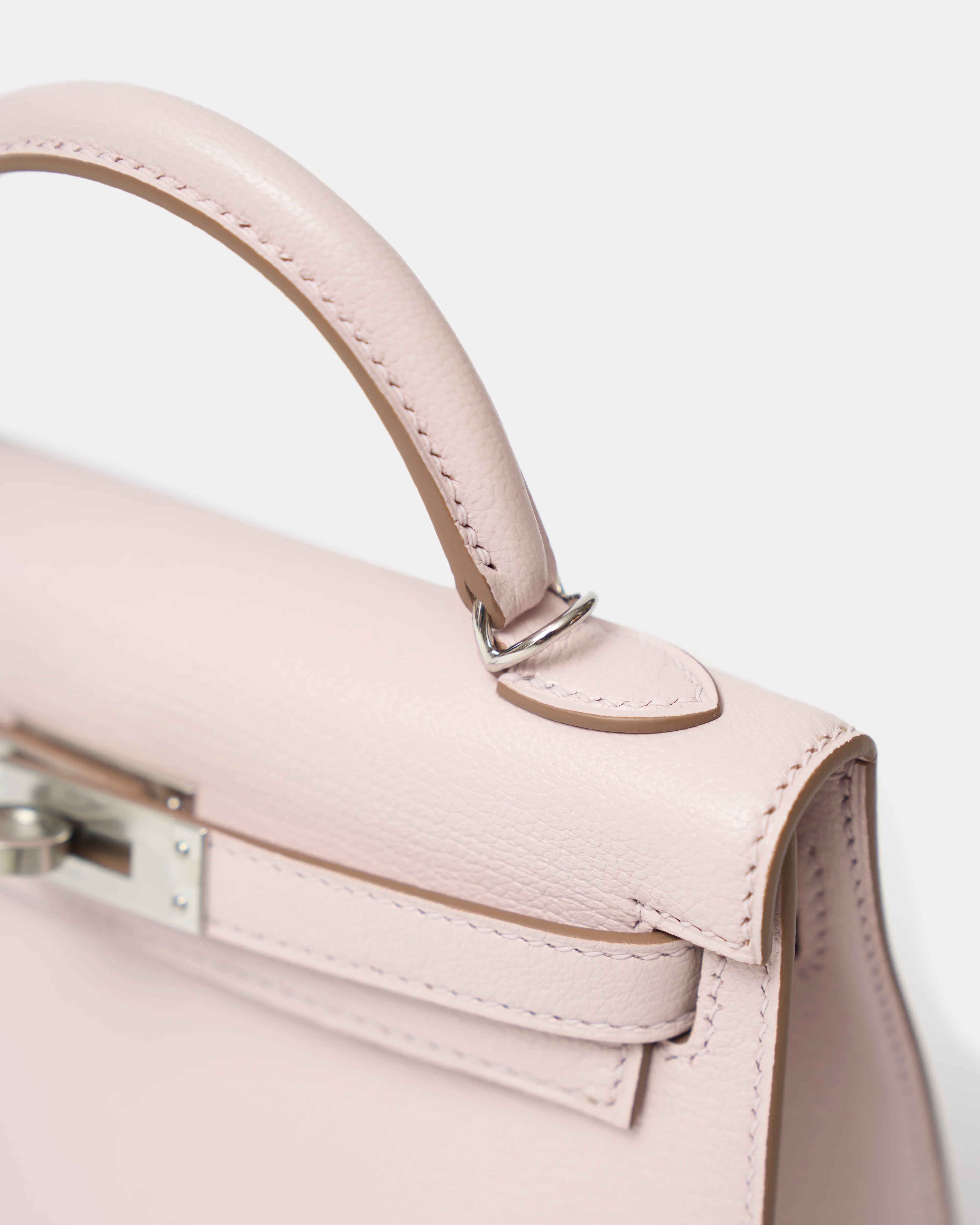 Hermès Mini Kelly 20 Mauve Pale Chevre Mysore PHW