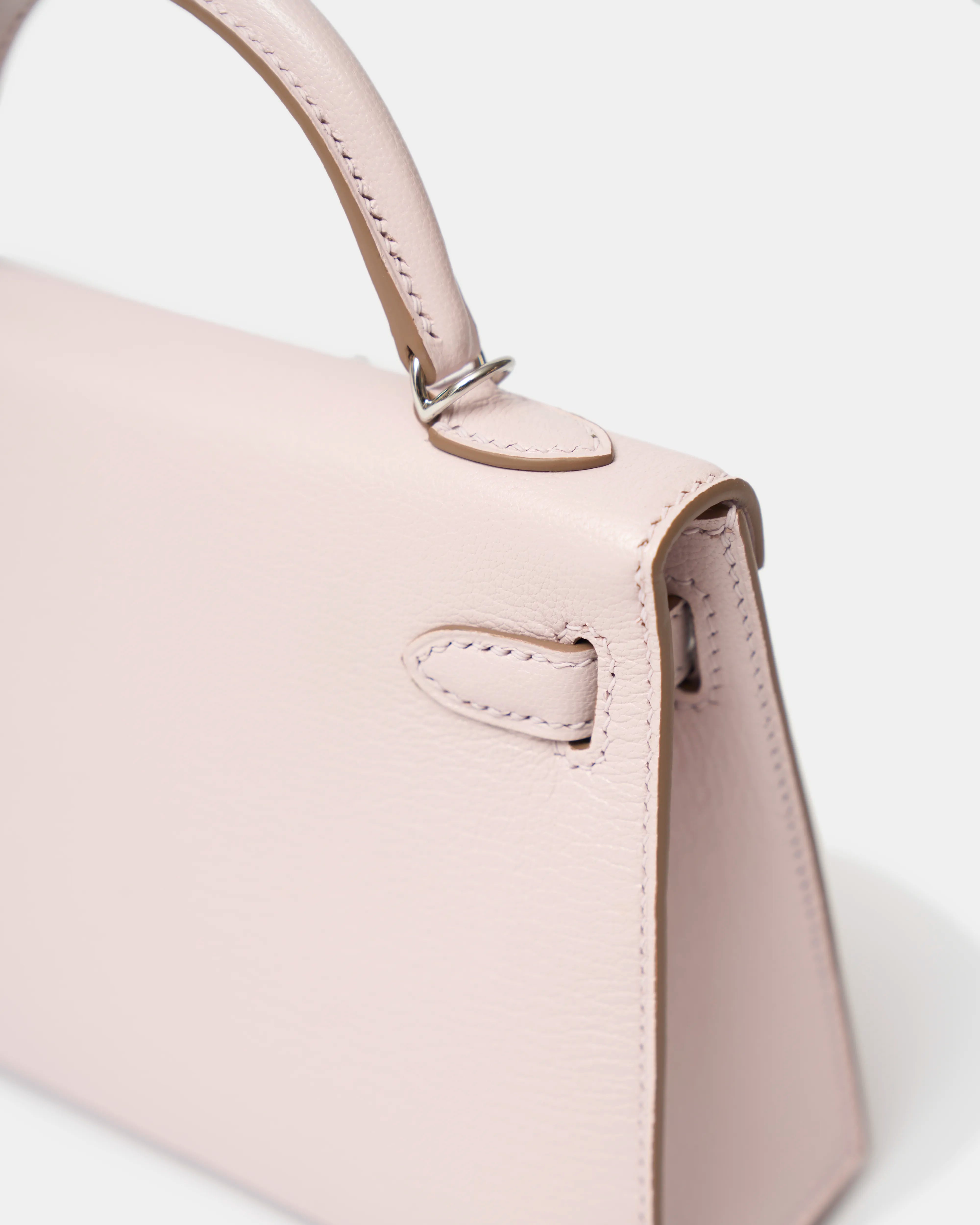 Hermès Mini Kelly 20 Mauve Pale Chevre Mysore PHW