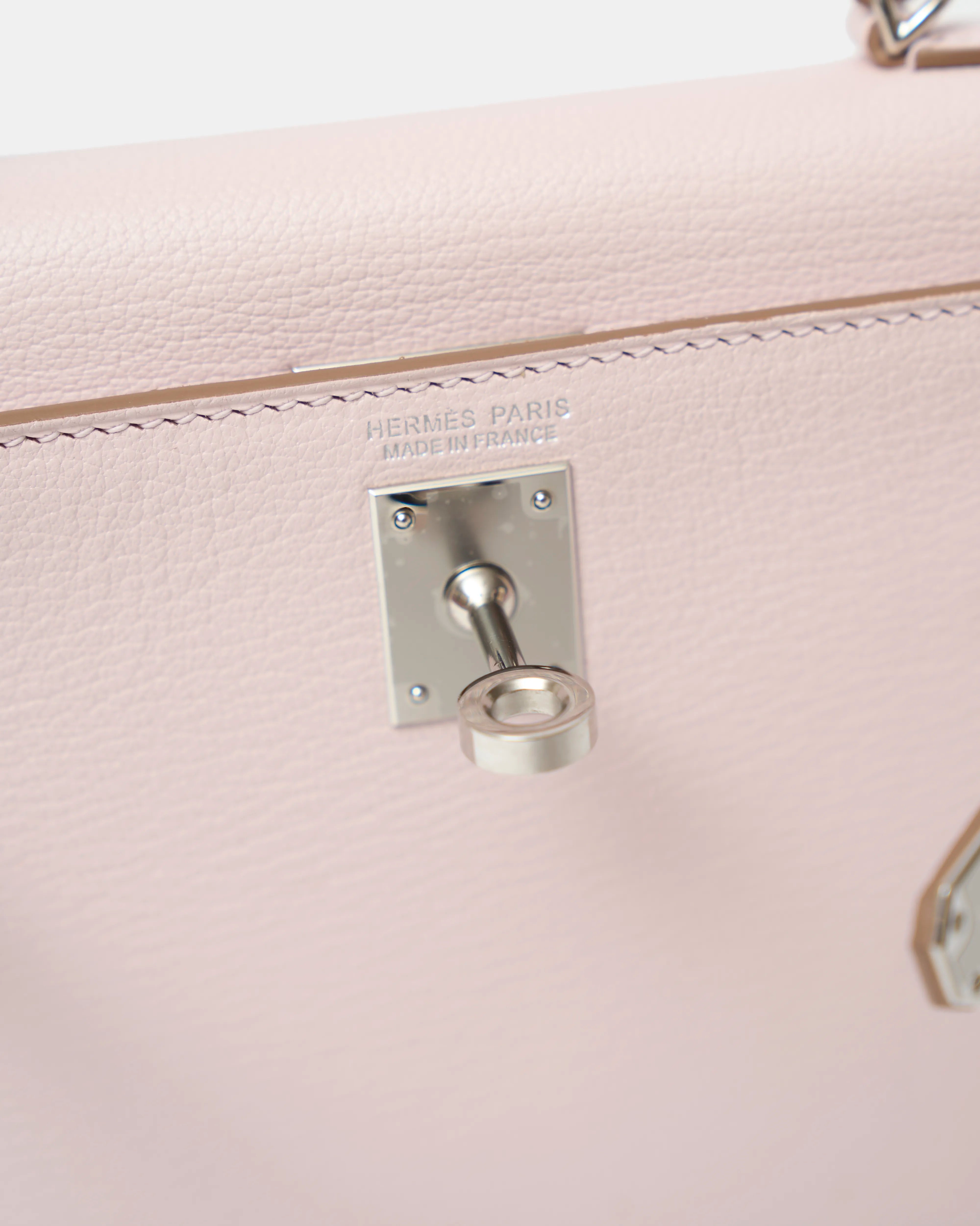 Hermès Mini Kelly 20 Mauve Pale Chevre Mysore PHW