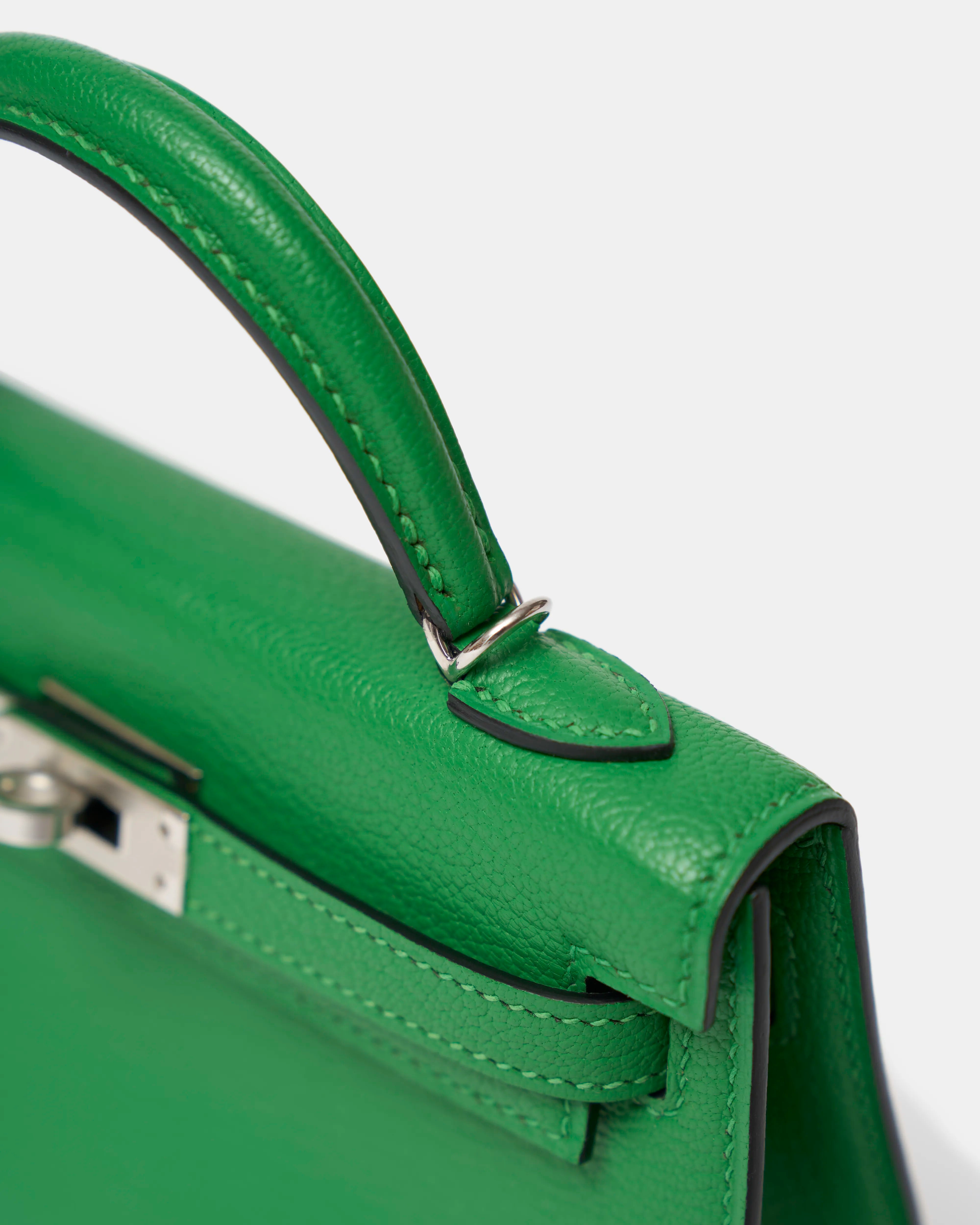 Hermès Mini Kelly 20 Bambou Chèvre Mysore PHW