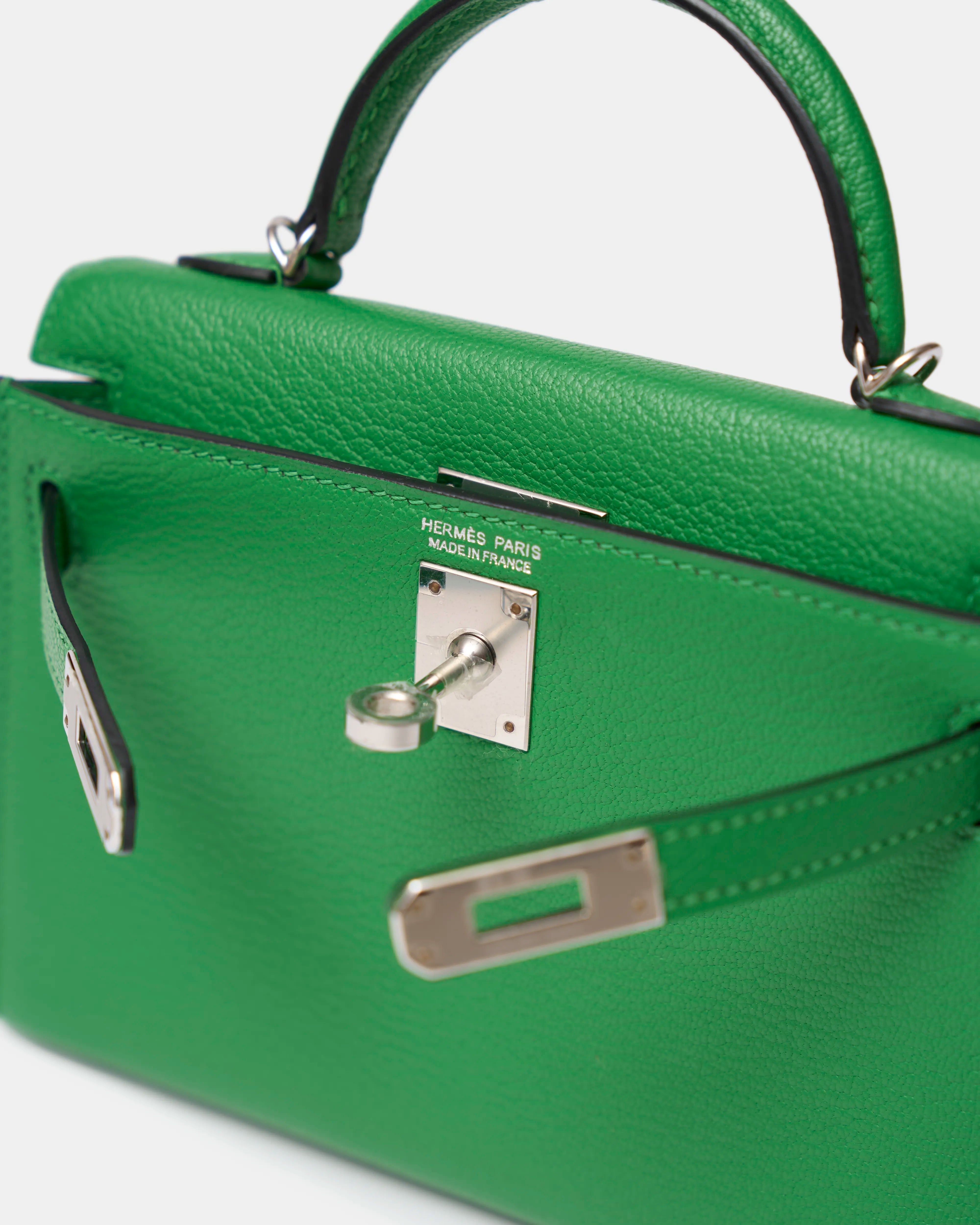 Hermès Mini Kelly 20 Bambou Chèvre Mysore PHW