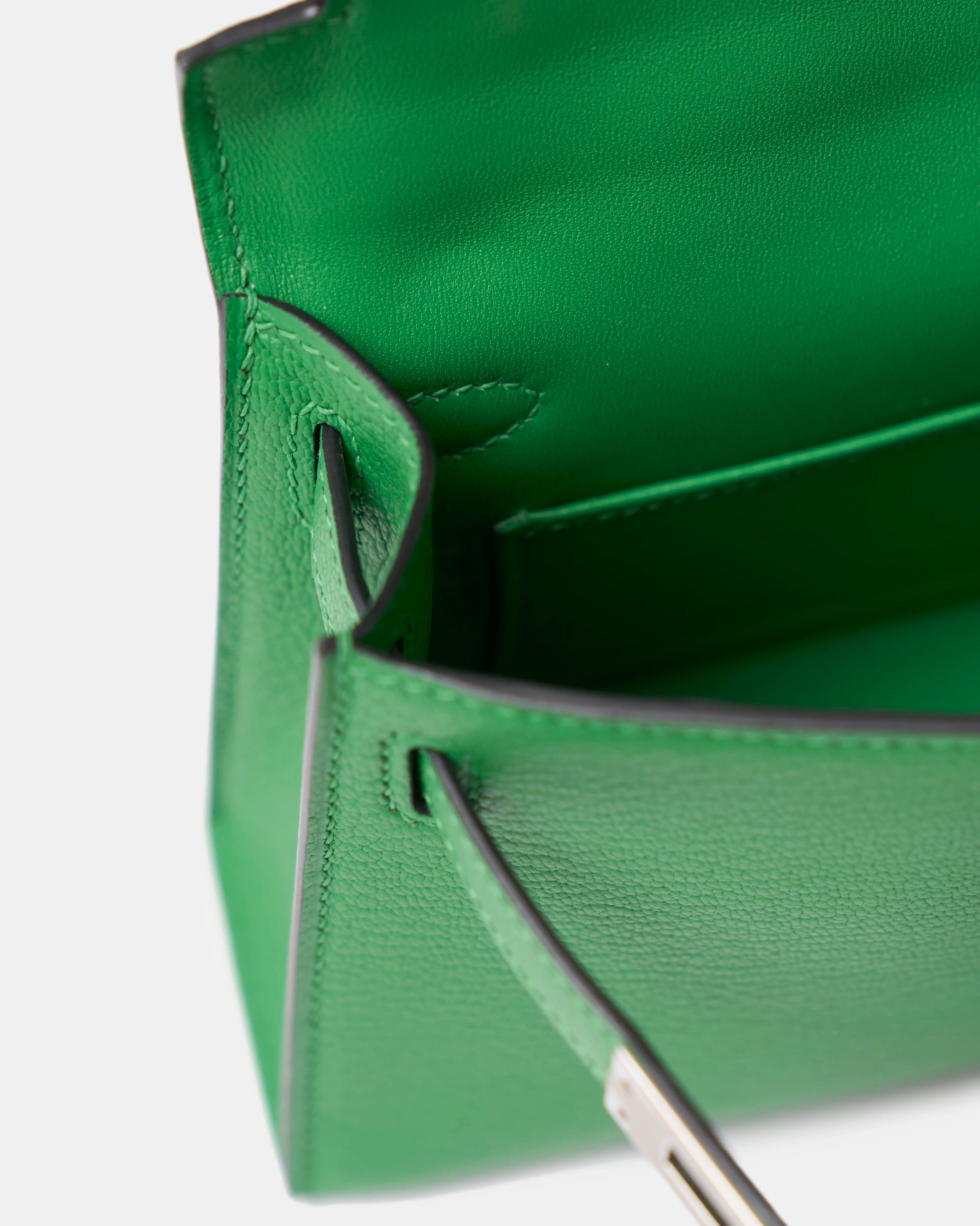 Hermès Mini Kelly 20 Bambou Chèvre Mysore PHW