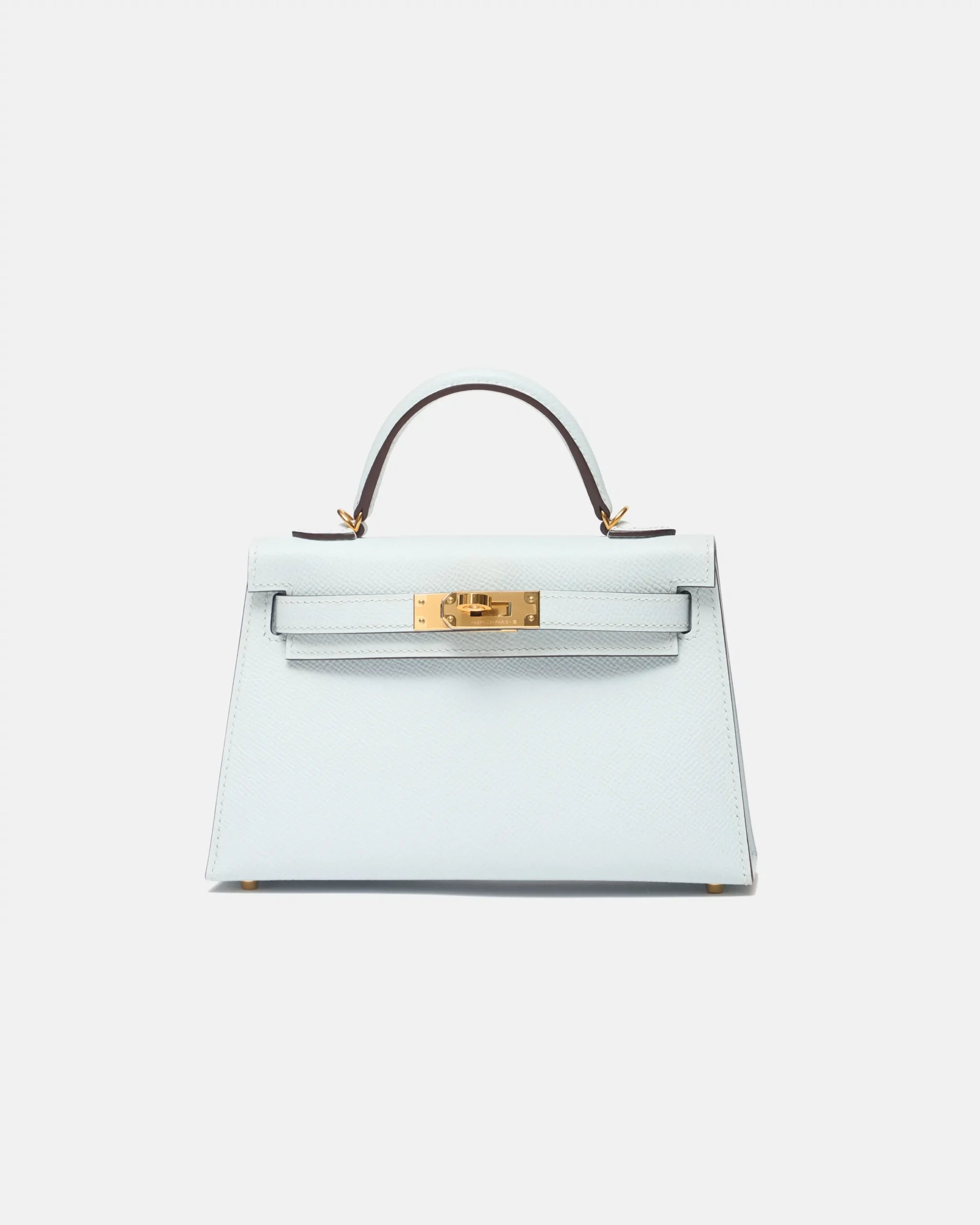Hermès Mini Kelly 20 Bleu Brume GHW
