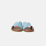 Hermes Izmir Bleu Clair/ Gold Denim Sandals