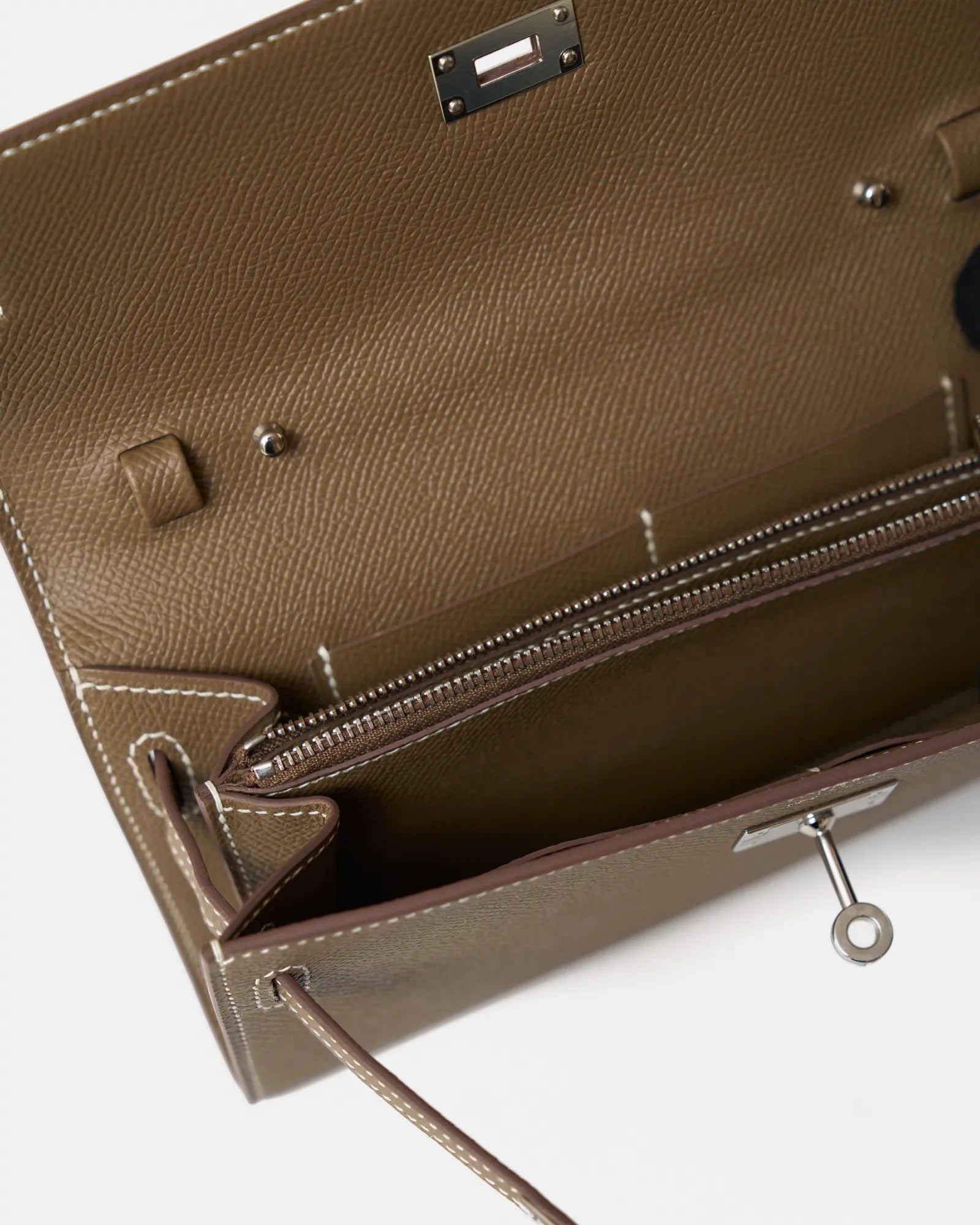 Hermès Kelly Classic Wallet To go Etoupe Epsom PHW