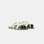 Hermès Oran Vert Toile H Sandals