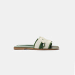 Hermès Oran Vert Toile H Sandals