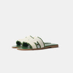 Hermès Oran Vert Toile H Sandals