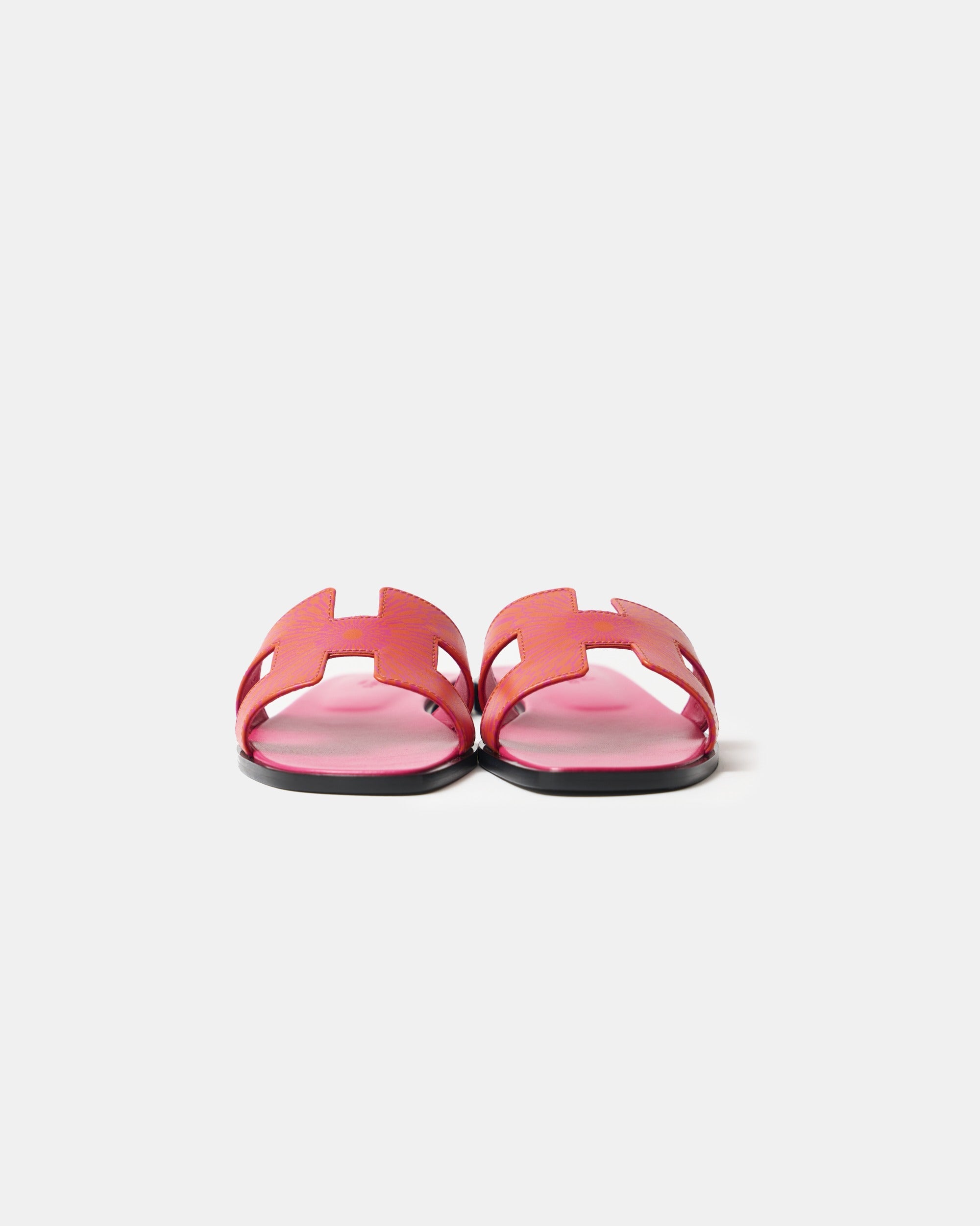 Hermès Oran Orange Rose Calfskin Sandals