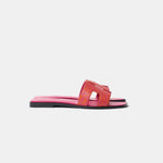 Hermès Oran Orange Rose Calfskin Sandals