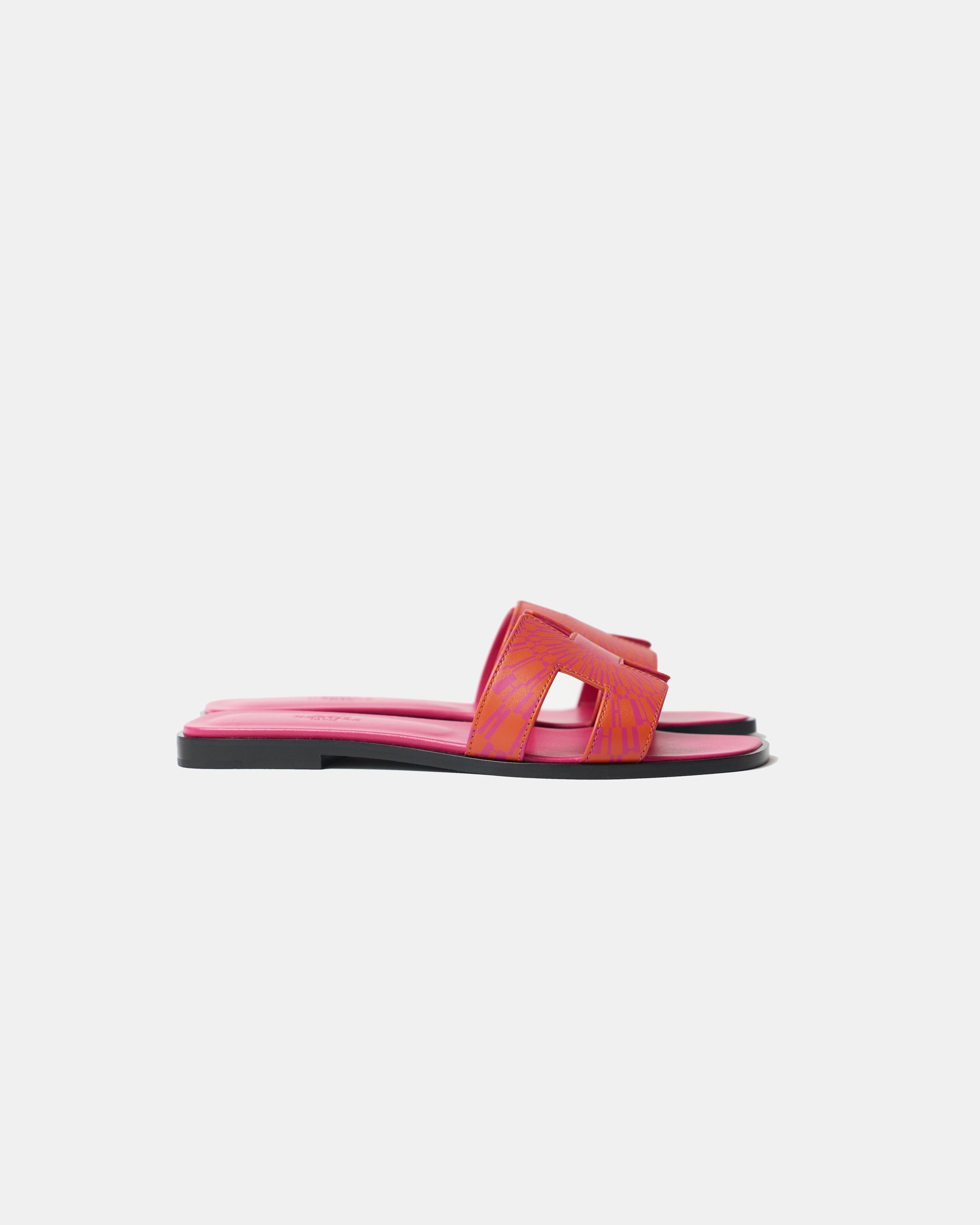 Hermès Oran Orange Rose Calfskin Sandals