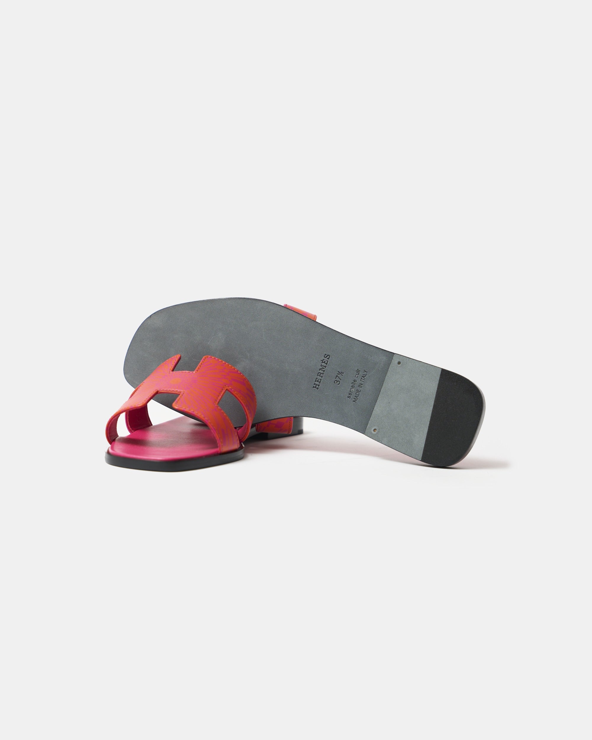 Hermès Oran Orange Rose Calfskin Sandals